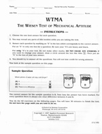 Wiesen Test of Mechanical Aptitude - Form WTMA